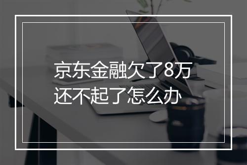 京东金融欠了8万还不起了怎么办