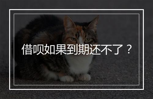 借呗如果到期还不了？
