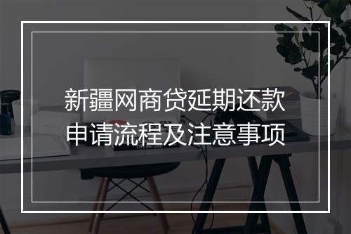 新疆网商贷延期还款申请流程及注意事项