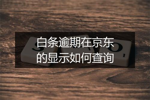 白条逾期在京东的显示如何查询