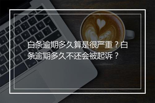 白条逾期多久算是很严重？白条逾期多久不还会被起诉？