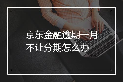 京东金融逾期一月不让分期怎么办