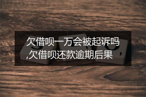 欠借呗一万会被起诉吗,欠借呗还款逾期后果