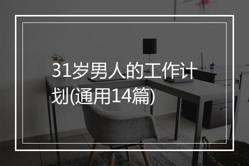 31岁男人的工作计划(通用14篇)