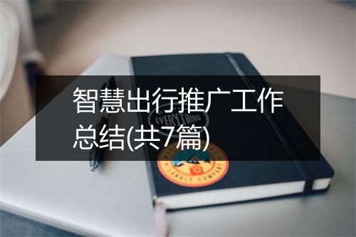 智慧出行推广工作总结(共7篇)