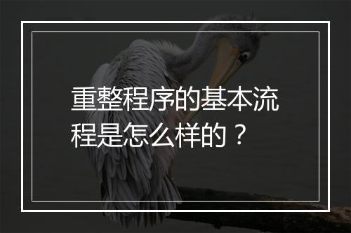 重整程序的基本流程是怎么样的？