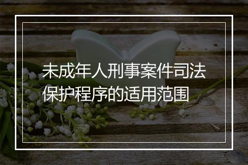 未成年人刑事案件司法保护程序的适用范围