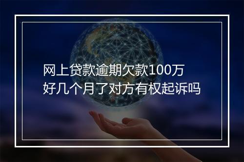 网上贷款逾期欠款100万好几个月了对方有权起诉吗
