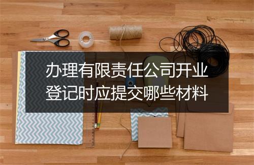 办理有限责任公司开业登记时应提交哪些材料