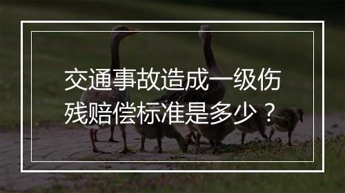 交通事故造成一级伤残赔偿标准是多少？