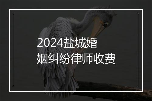 2024盐城婚姻纠纷律师收费