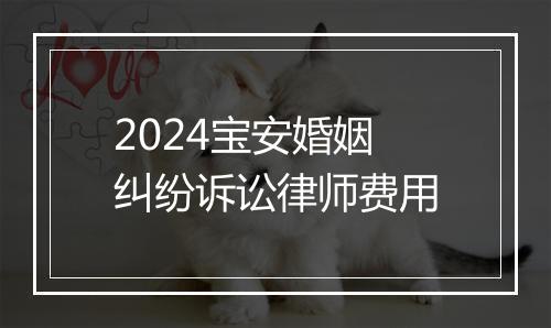 2024宝安婚姻纠纷诉讼律师费用