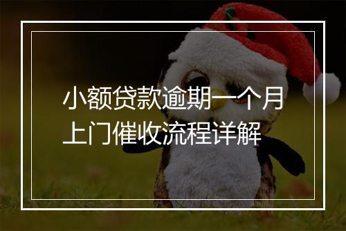小额贷款逾期一个月上门催收流程详解