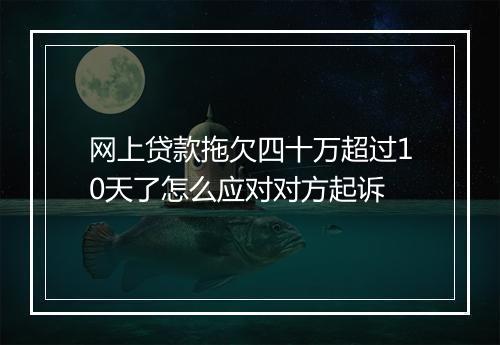 网上贷款拖欠四十万超过10天了怎么应对对方起诉