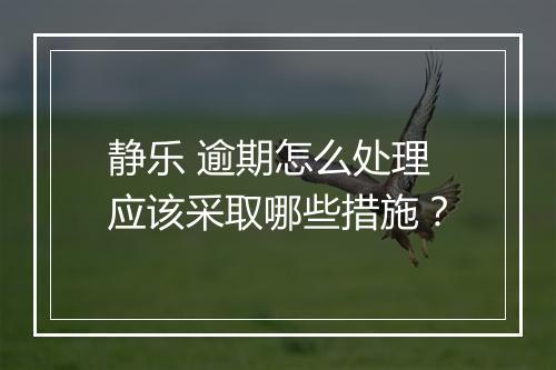 静乐 逾期怎么处理应该采取哪些措施？