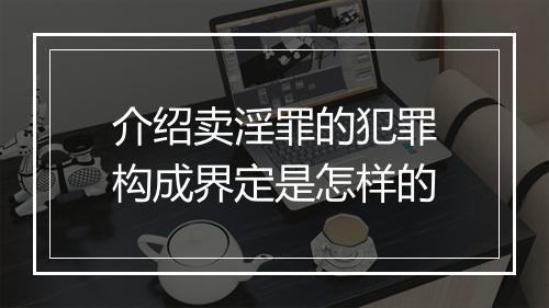介绍卖淫罪的犯罪构成界定是怎样的
