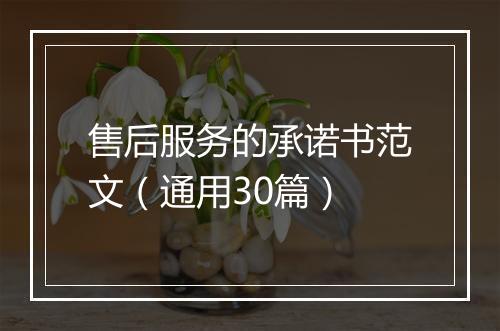 售后服务的承诺书范文（通用30篇）