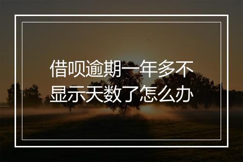 借呗逾期一年多不显示天数了怎么办