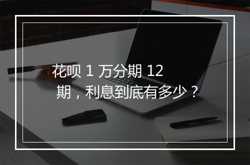 花呗 1 万分期 12 期，利息到底有多少？