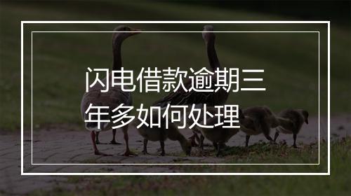 闪电借款逾期三年多如何处理