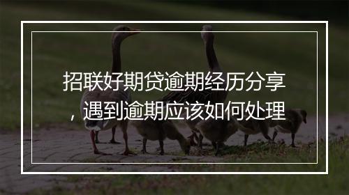 招联好期贷逾期经历分享，遇到逾期应该如何处理