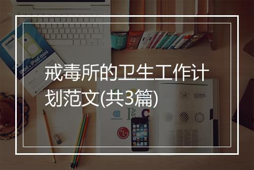 戒毒所的卫生工作计划范文(共3篇)