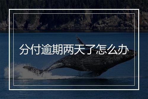 分付逾期两天了怎么办