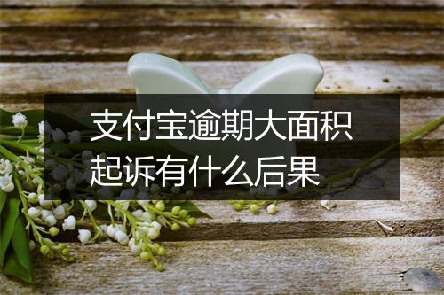 支付宝逾期大面积起诉有什么后果