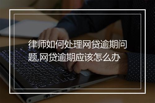 律师如何处理网贷逾期问题,网贷逾期应该怎么办