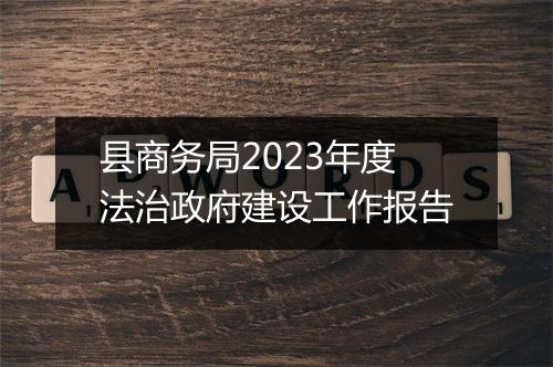 县商务局2023年度法治政府建设工作报告