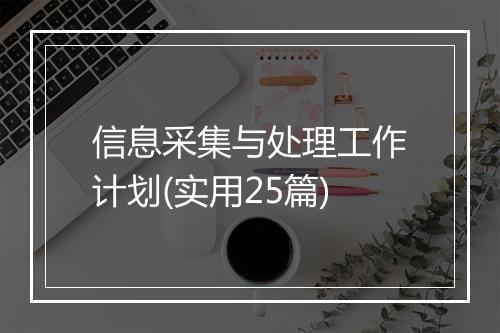 信息采集与处理工作计划(实用25篇)
