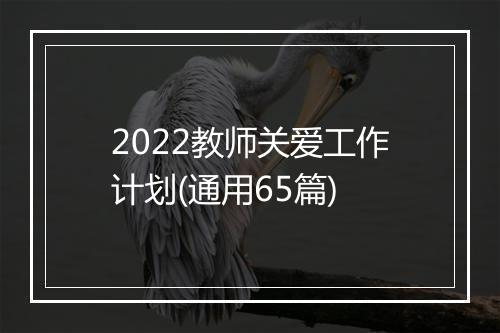 2022教师关爱工作计划(通用65篇)