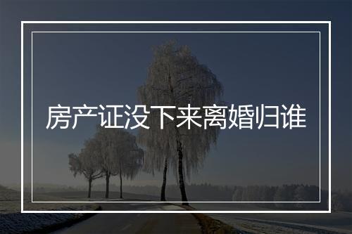 房产证没下来离婚归谁