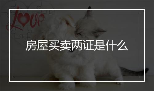 房屋买卖两证是什么