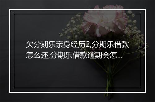 欠分期乐亲身经历2,分期乐借款怎么还,分期乐借款逾期会怎样