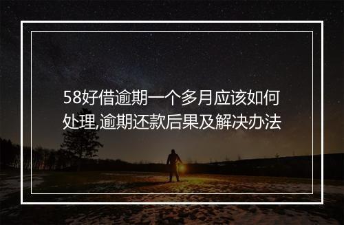 58好借逾期一个多月应该如何处理,逾期还款后果及解决办法