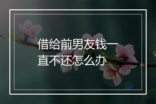 借给前男友钱一直不还怎么办