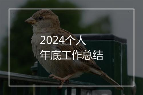 2024个人年底工作总结