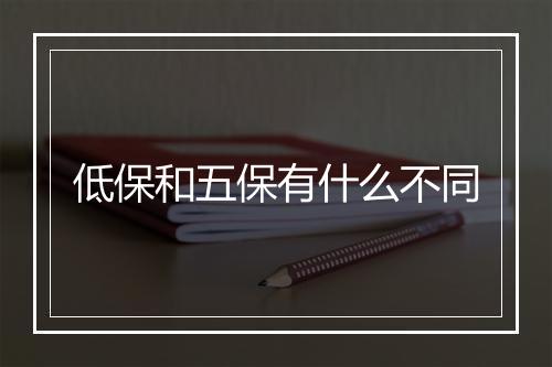 低保和五保有什么不同