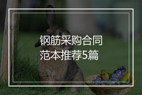 钢筋采购合同范本推荐5篇