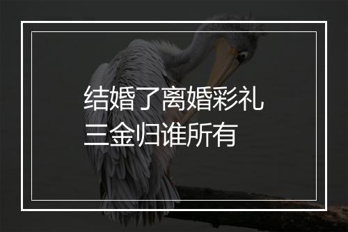 结婚了离婚彩礼三金归谁所有