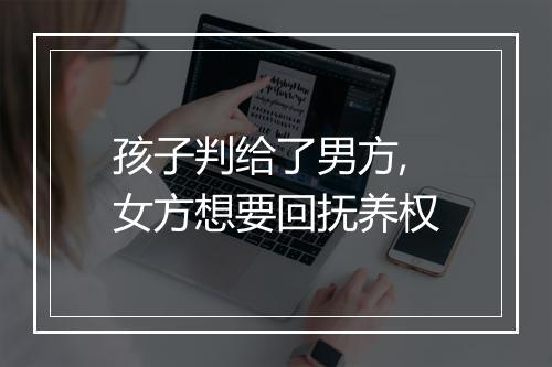 孩子判给了男方,女方想要回抚养权