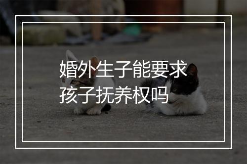婚外生子能要求孩子抚养权吗