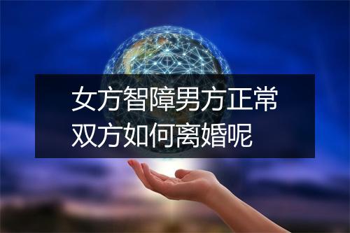 女方智障男方正常双方如何离婚呢