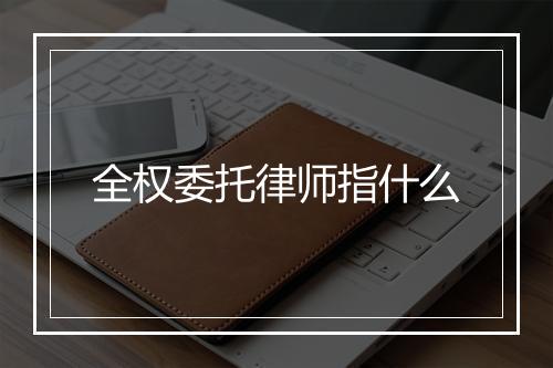 全权委托律师指什么