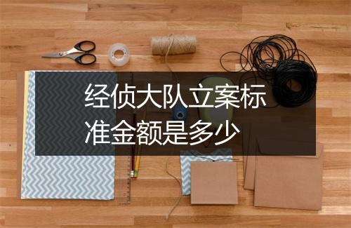 经侦大队立案标准金额是多少