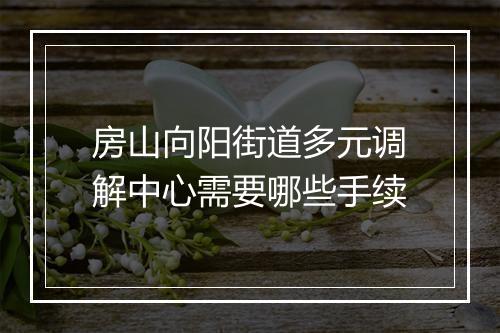 房山向阳街道多元调解中心需要哪些手续