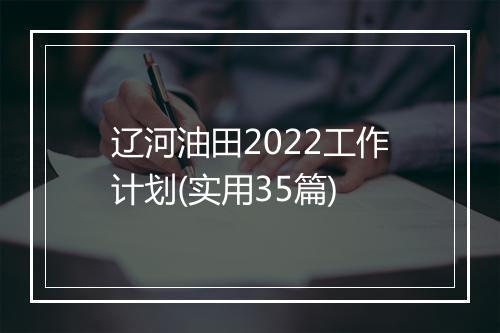 辽河油田2022工作计划(实用35篇)