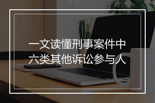 一文读懂刑事案件中六类其他诉讼参与人