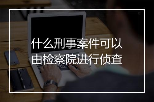 什么刑事案件可以由检察院进行侦查